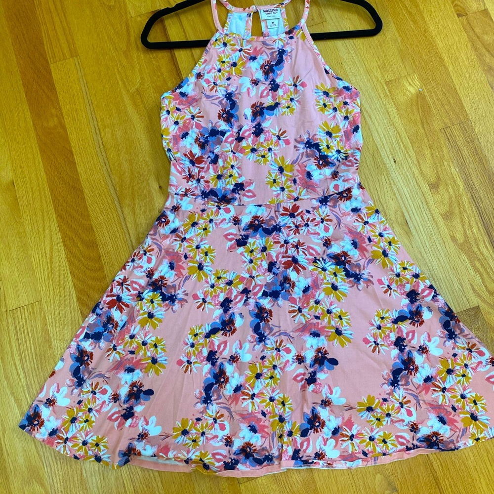 Mossimo Pink Floral High-neck Dress, size medium